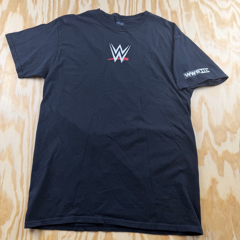 WWE Authentic Wear Mens Black Graphic T-Shirt Raw SmackDown NXT 205 Live Size M